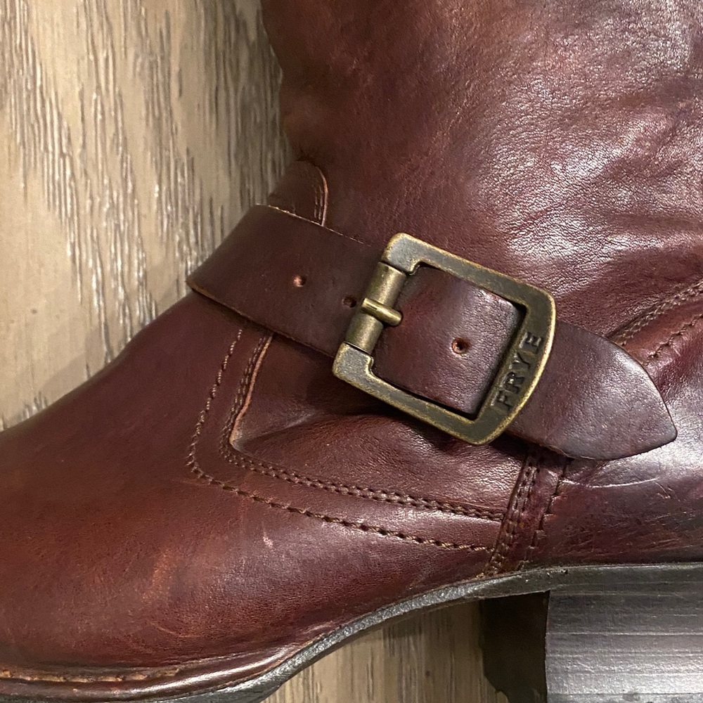 Frye Veronica Dark Brown Leather Boots Sz. 9.5 - Picture 7 of 17